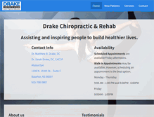 Tablet Screenshot of drakechiroandrehab.com
